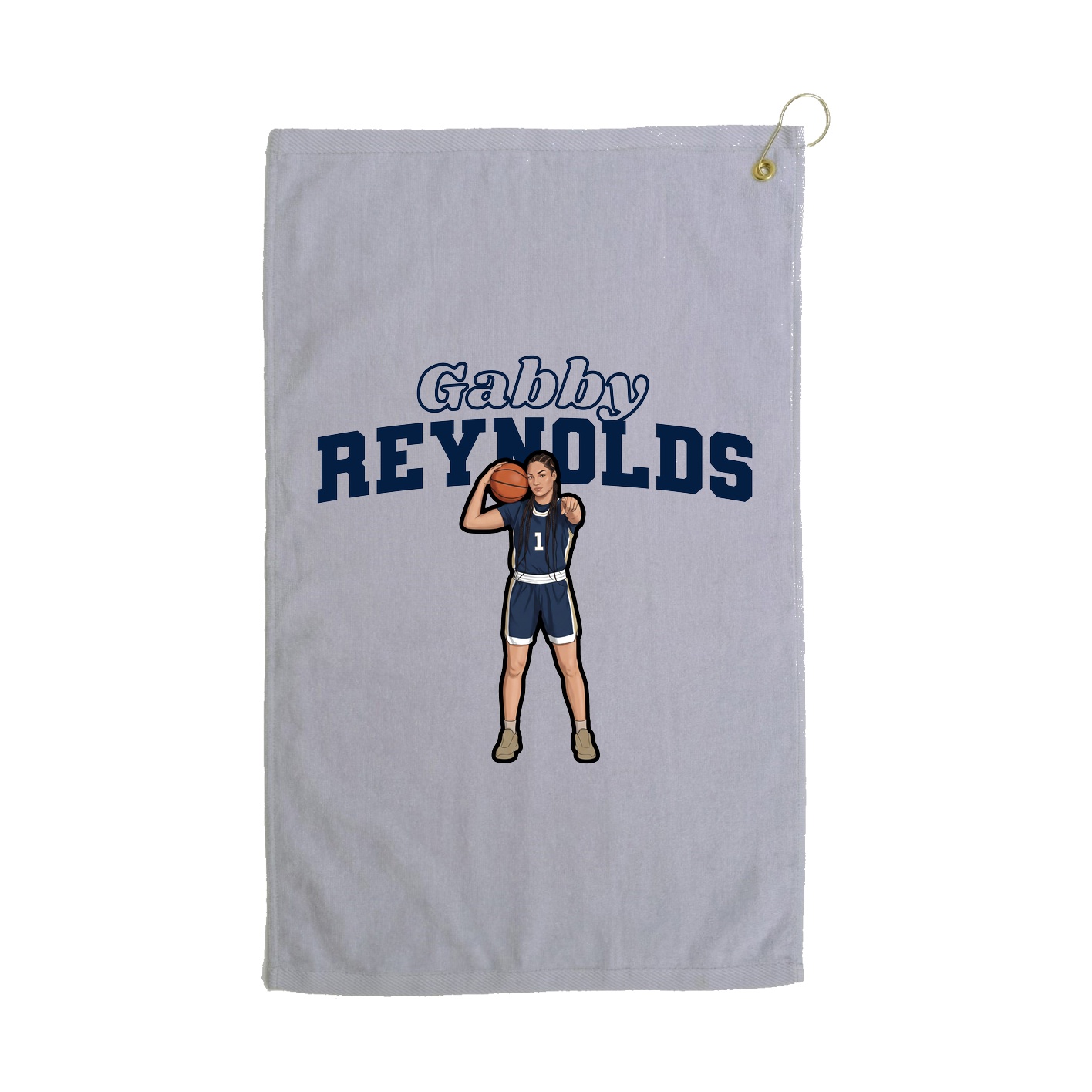 Golf Towel — Name Arch in Grey