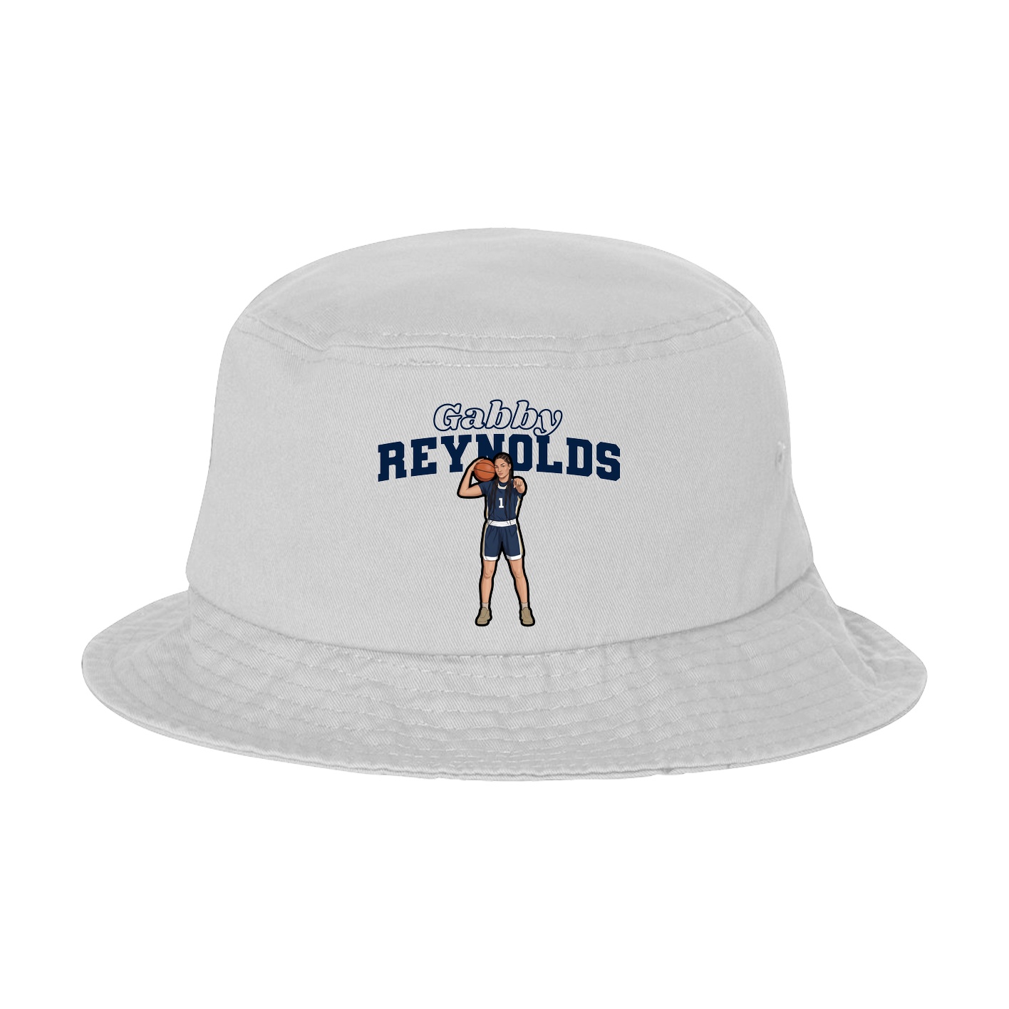 Bucket Cap — Name Arch in White