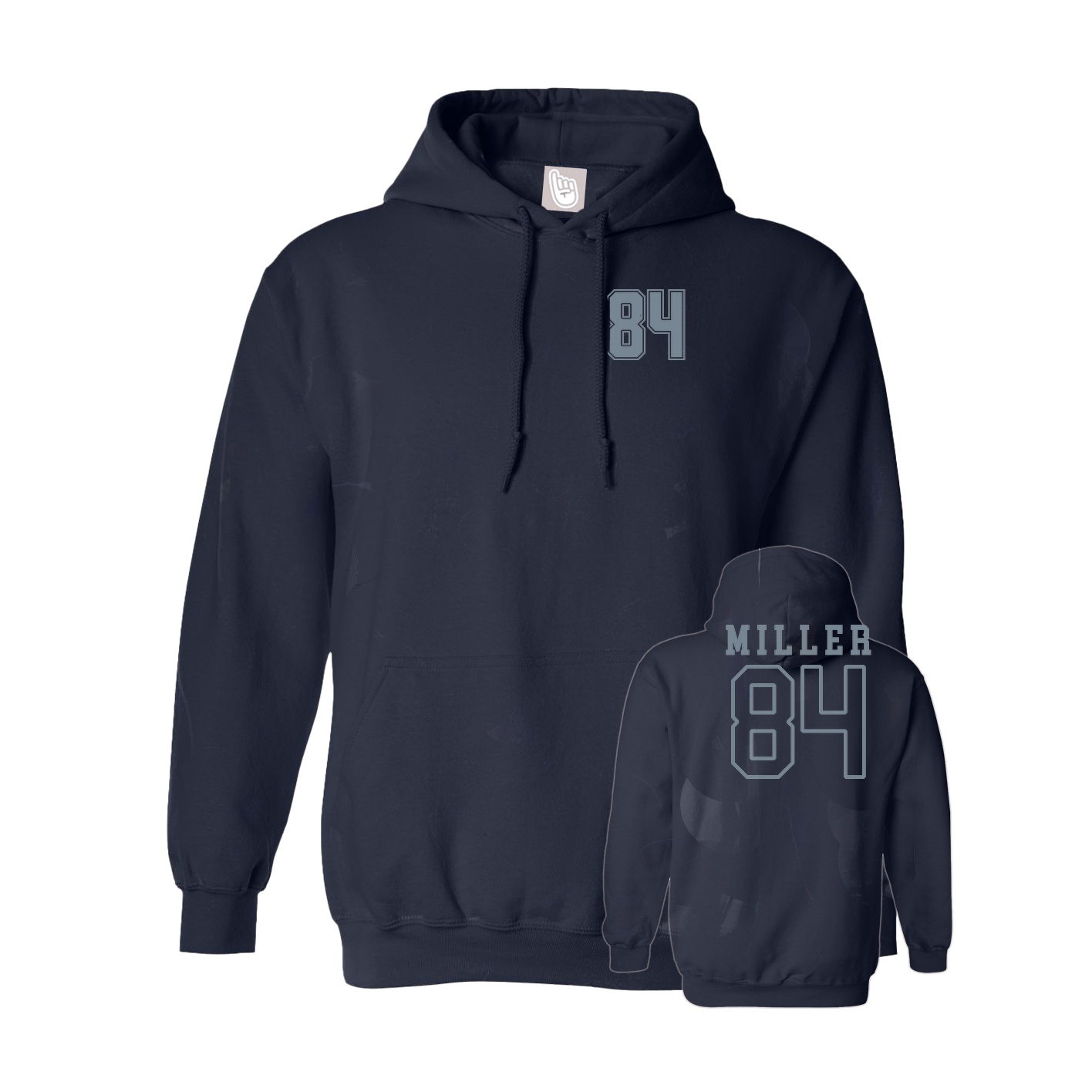 Youth Hoodie — Chest Back in Navy