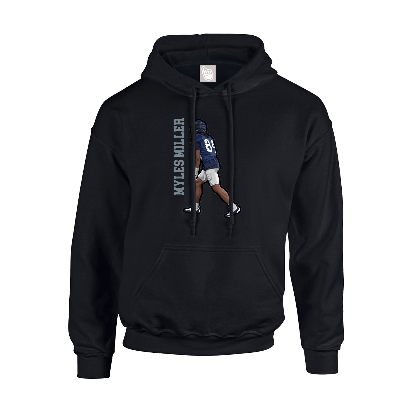 Youth Hoodie — Name Vertical in Black