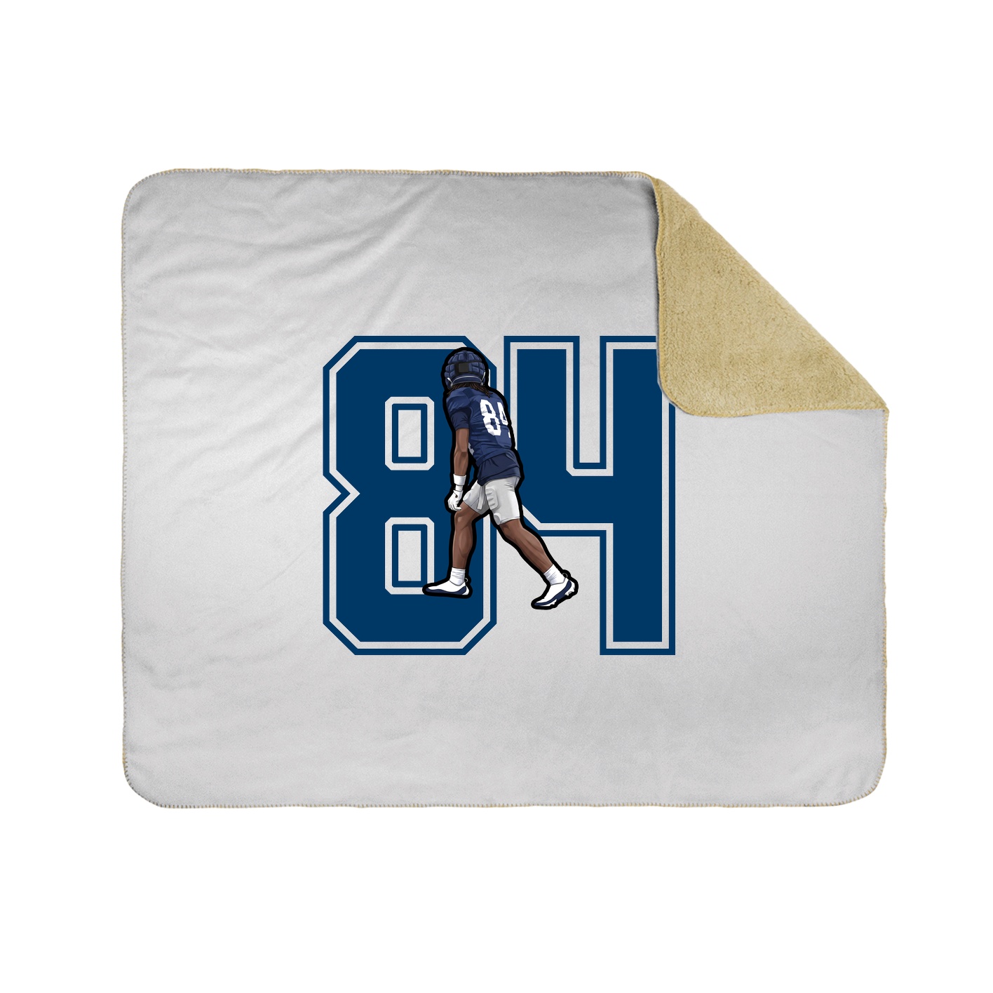 Throw Blanket — Number in White