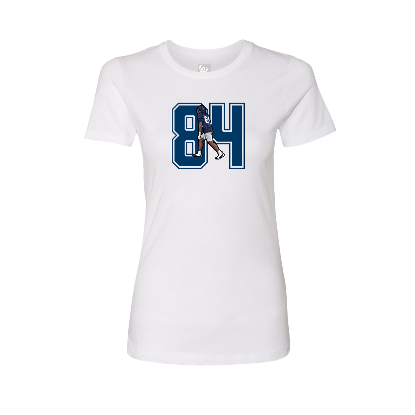 Fitted Women's Tee — Number in White