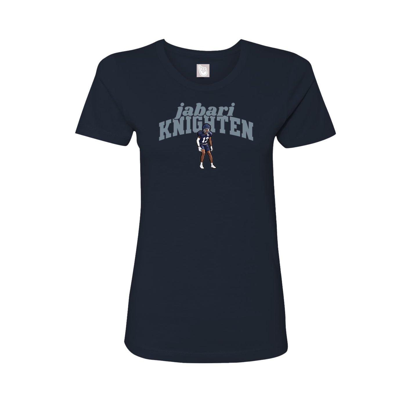 Fitted Women's Tee — Signature Arch in Navy