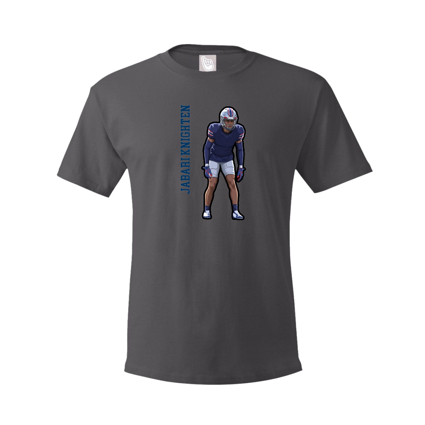 Tee — Name Vertical in Grey