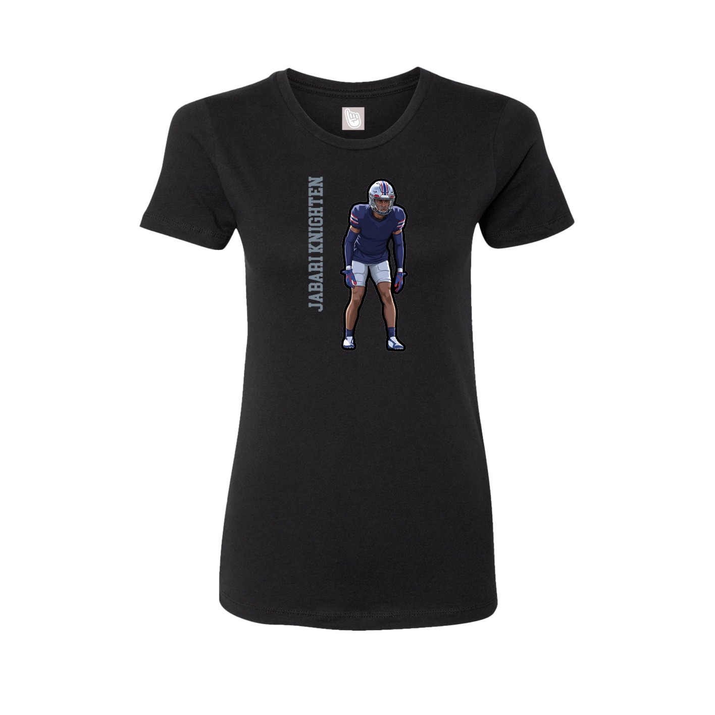 Fitted Women's Tee — Name Vertical in Black