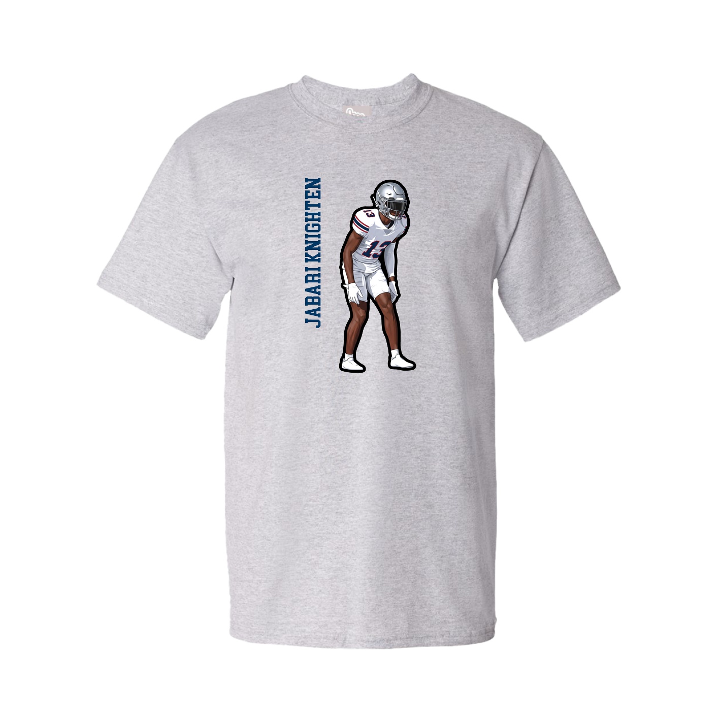 Youth Tee — Name Vertical in Grey