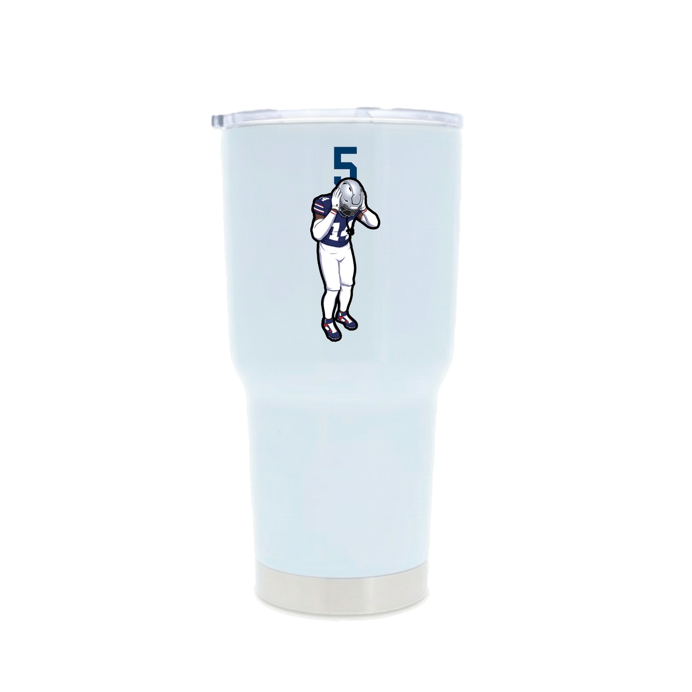 30oz Stainless Steel Tumbler — Number Top in White