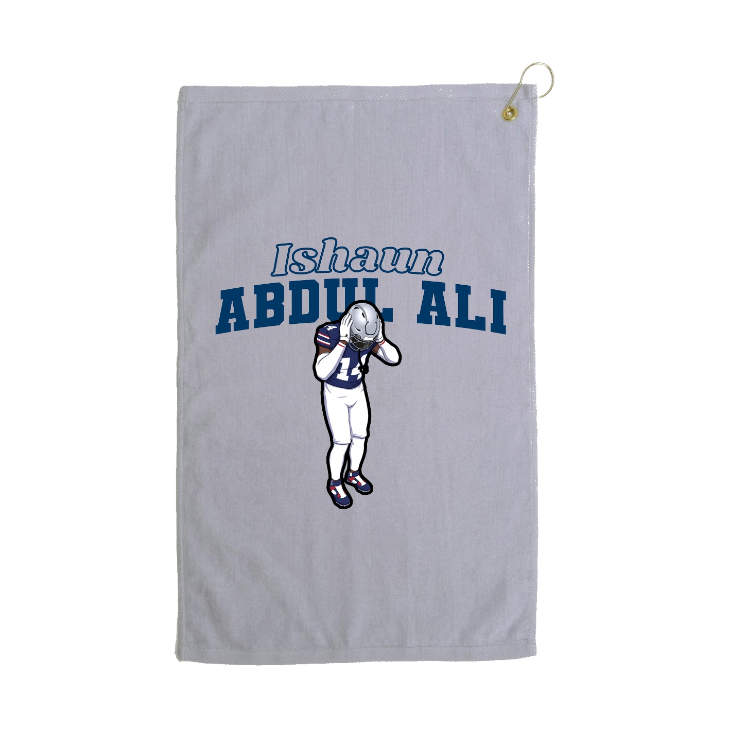 Golf Towel — Name Arch in Grey