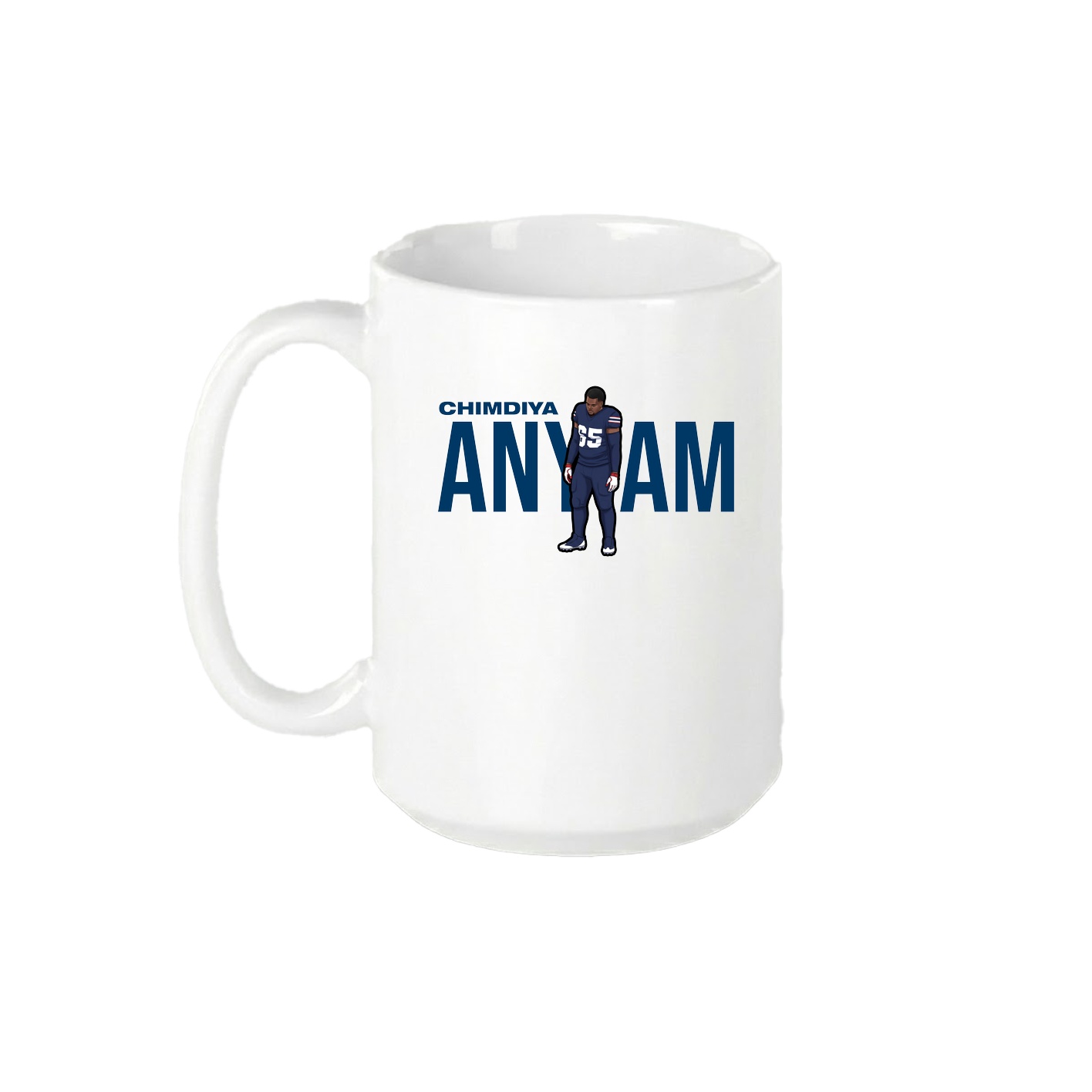 15oz Coffee Mug — Player Name in White