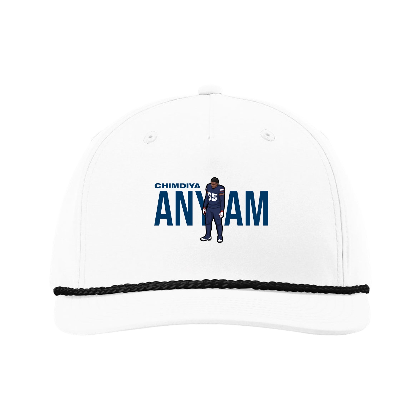 Five-Panel Classic Rope Cap — Player Name in White