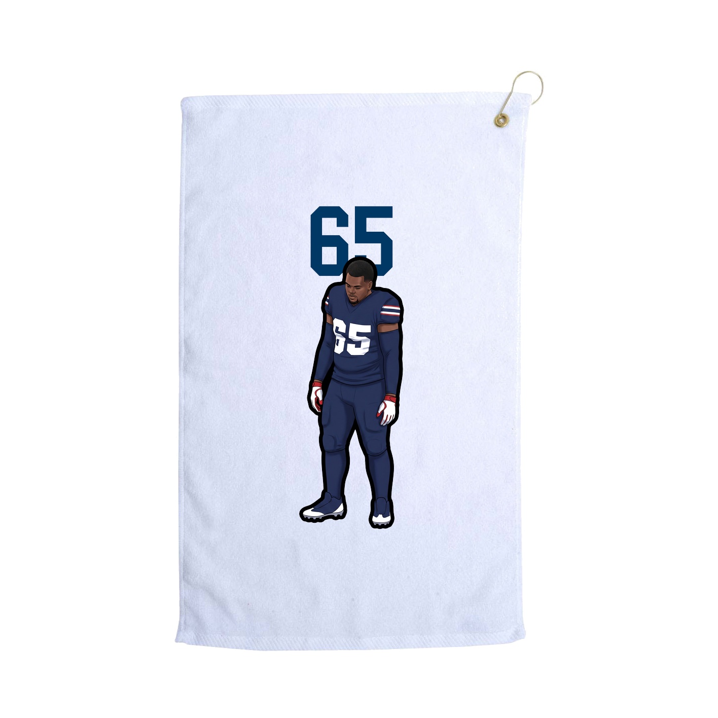 Golf Towel — Number Top in White