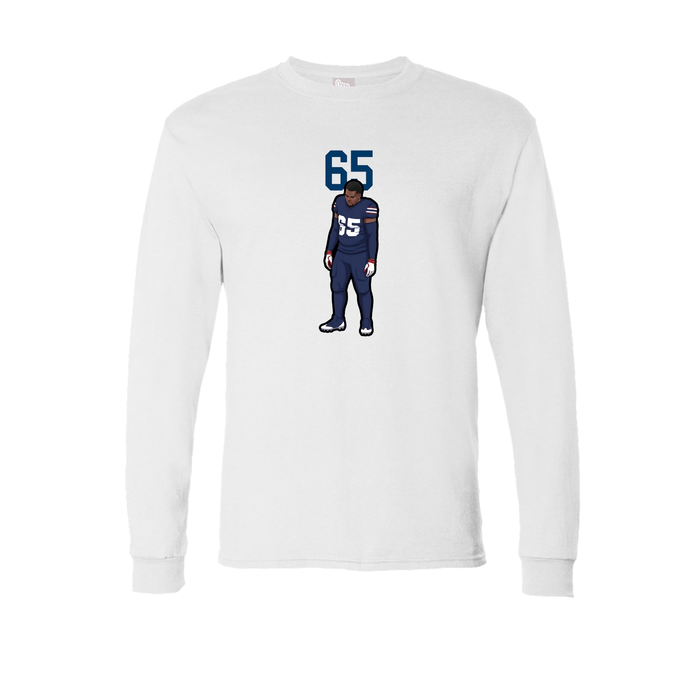 Long Sleeve Tee — Number Top in White