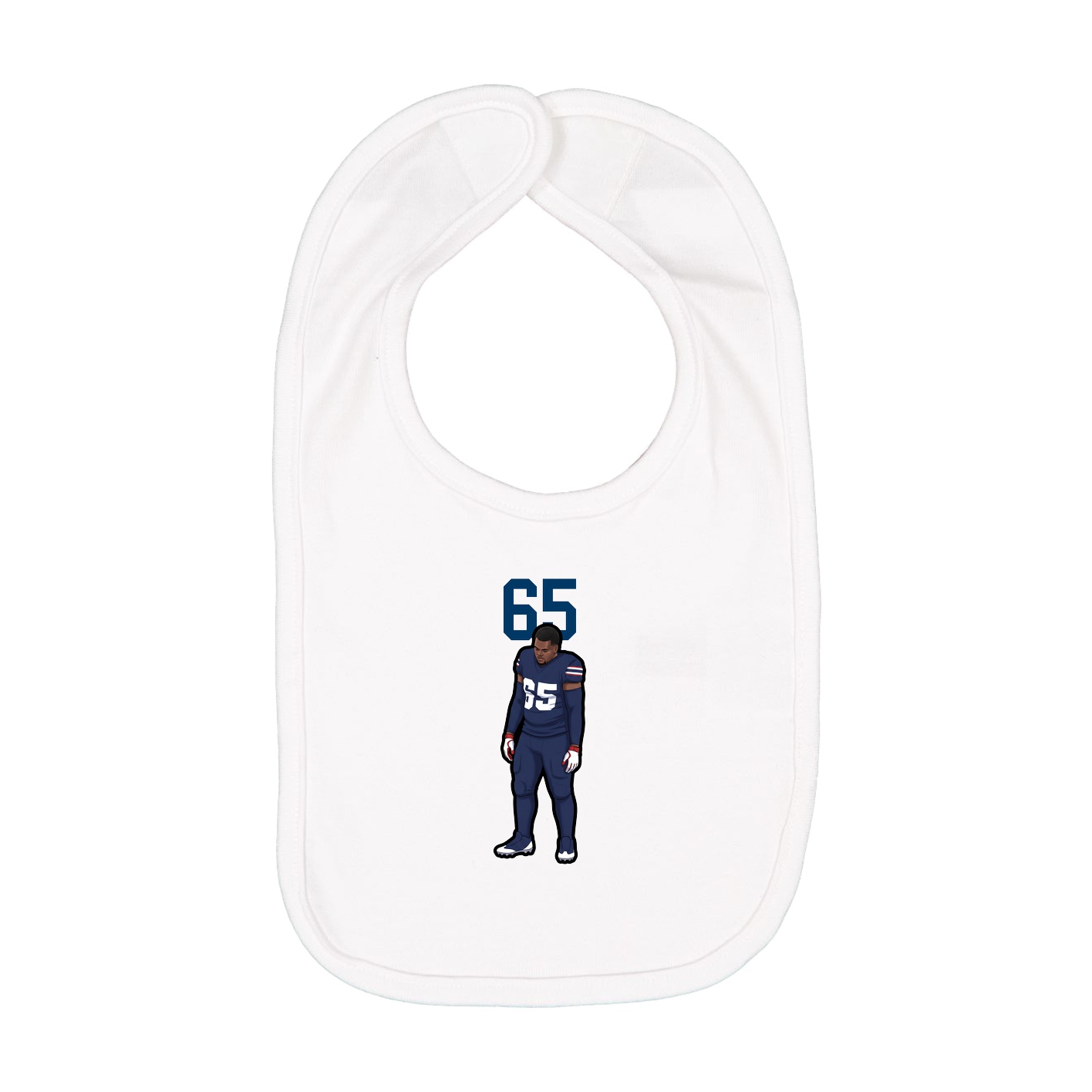 Infant Bib — Number Top in White
