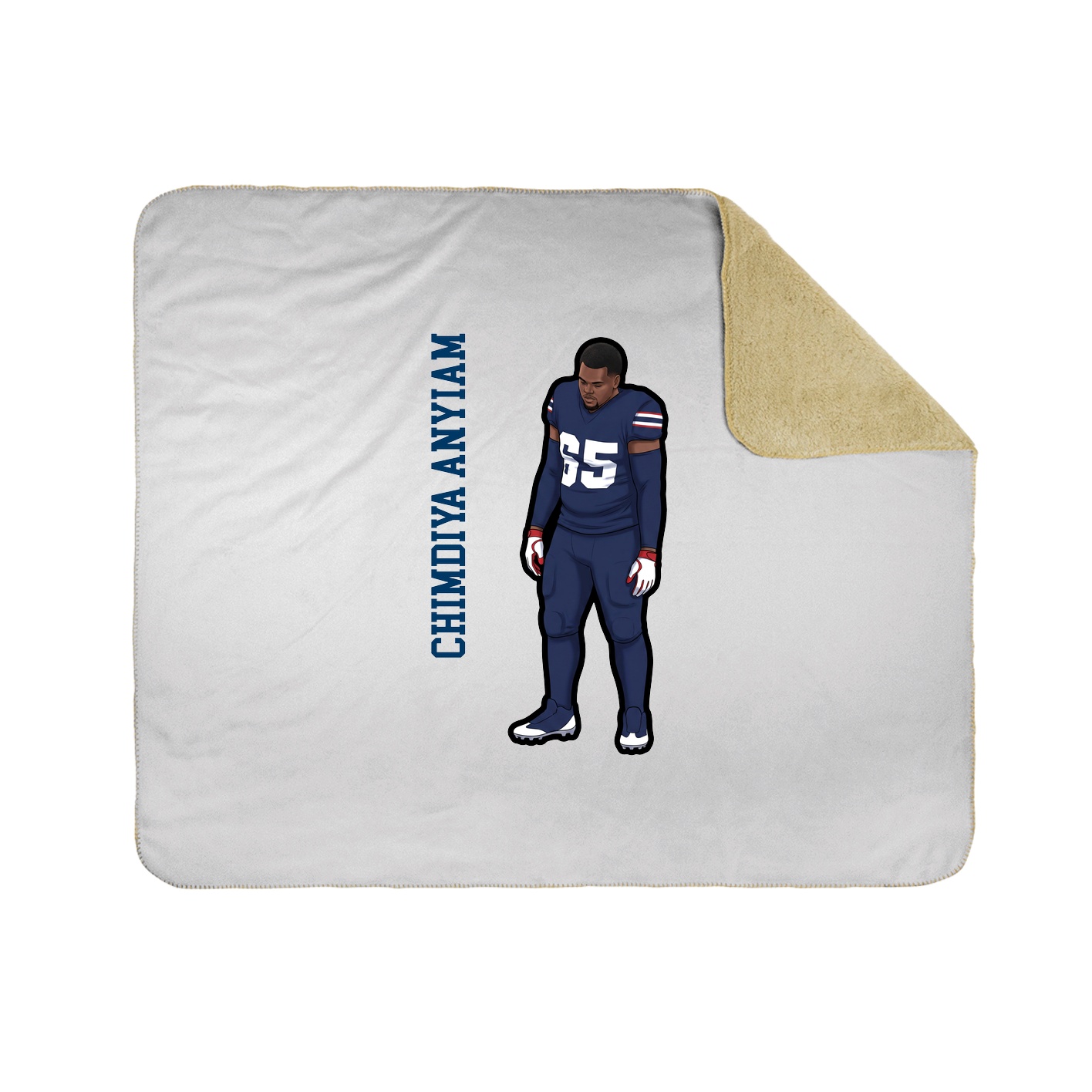 Throw Blanket — Name Vertical in White