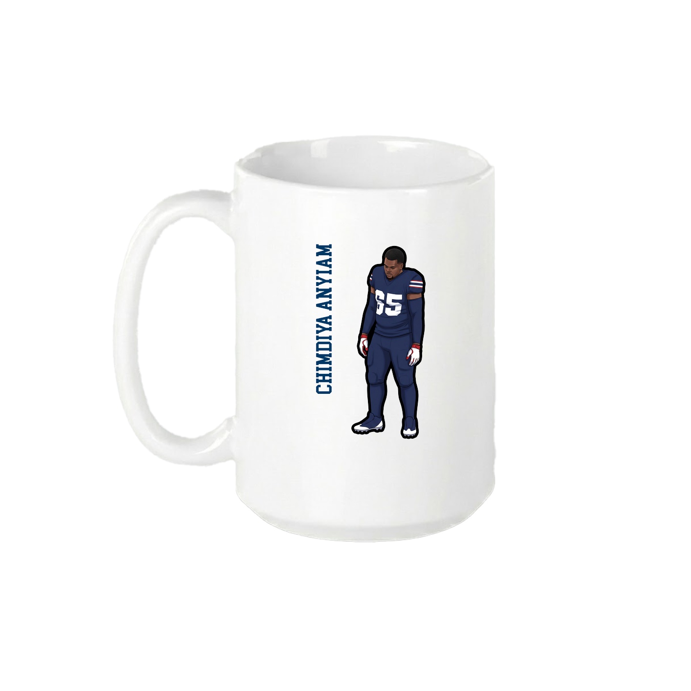 15oz Coffee Mug — Name Vertical in White