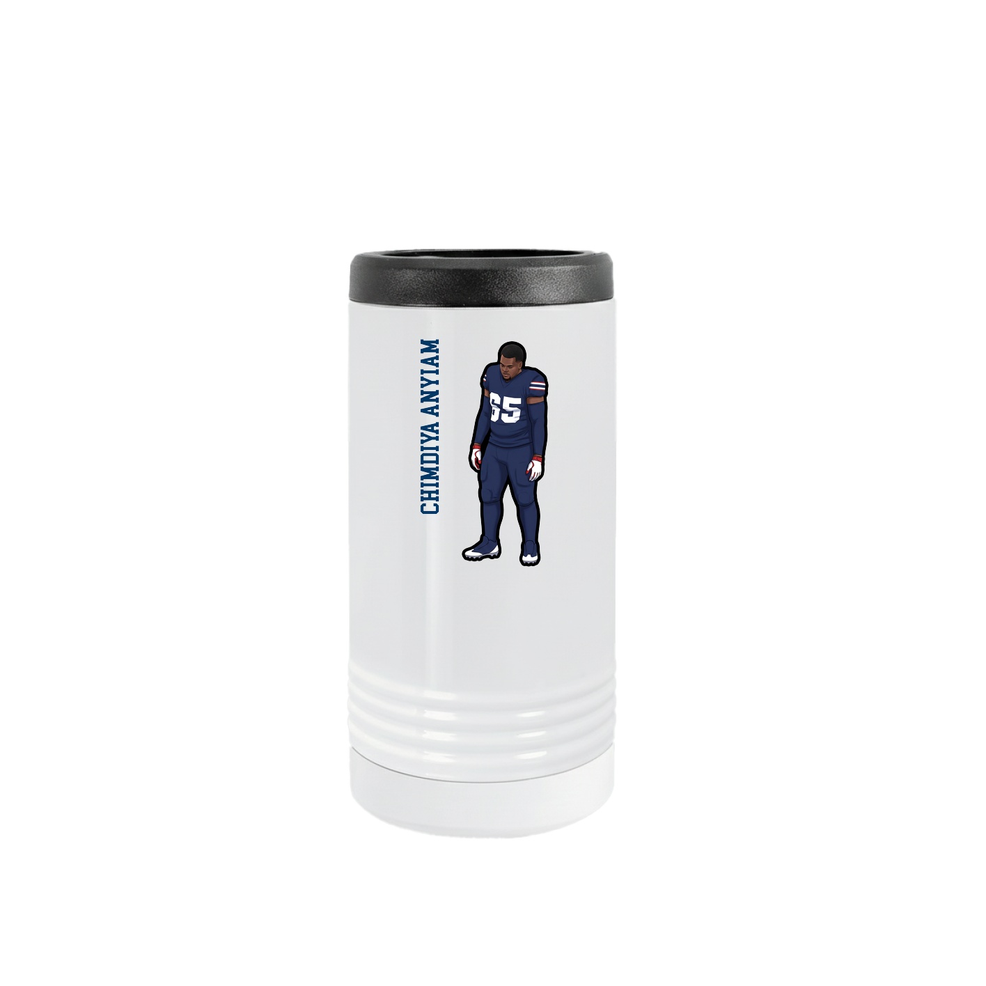 Slim Beverage Holder — Name Vertical in White