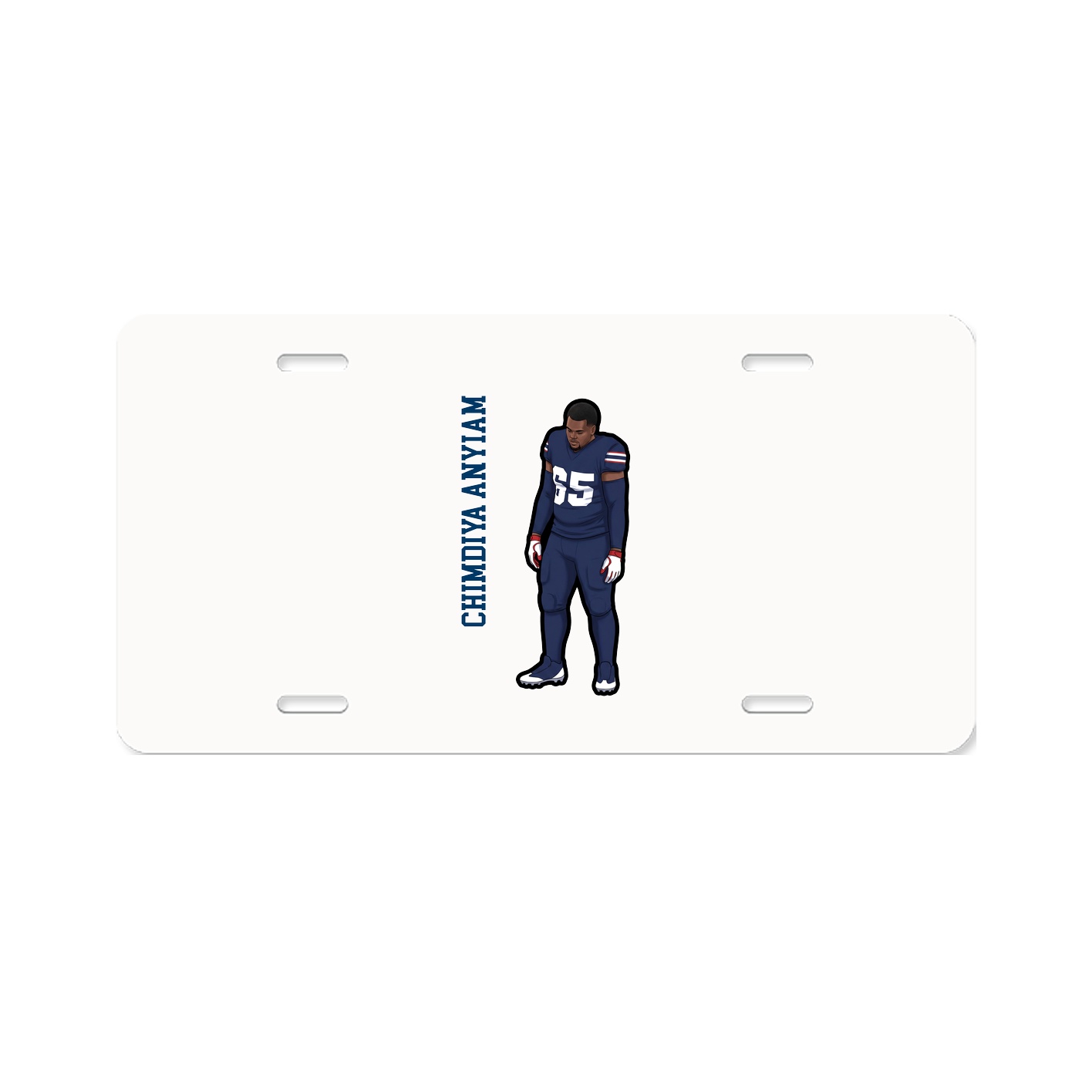 License Plate — Name Vertical in Classic