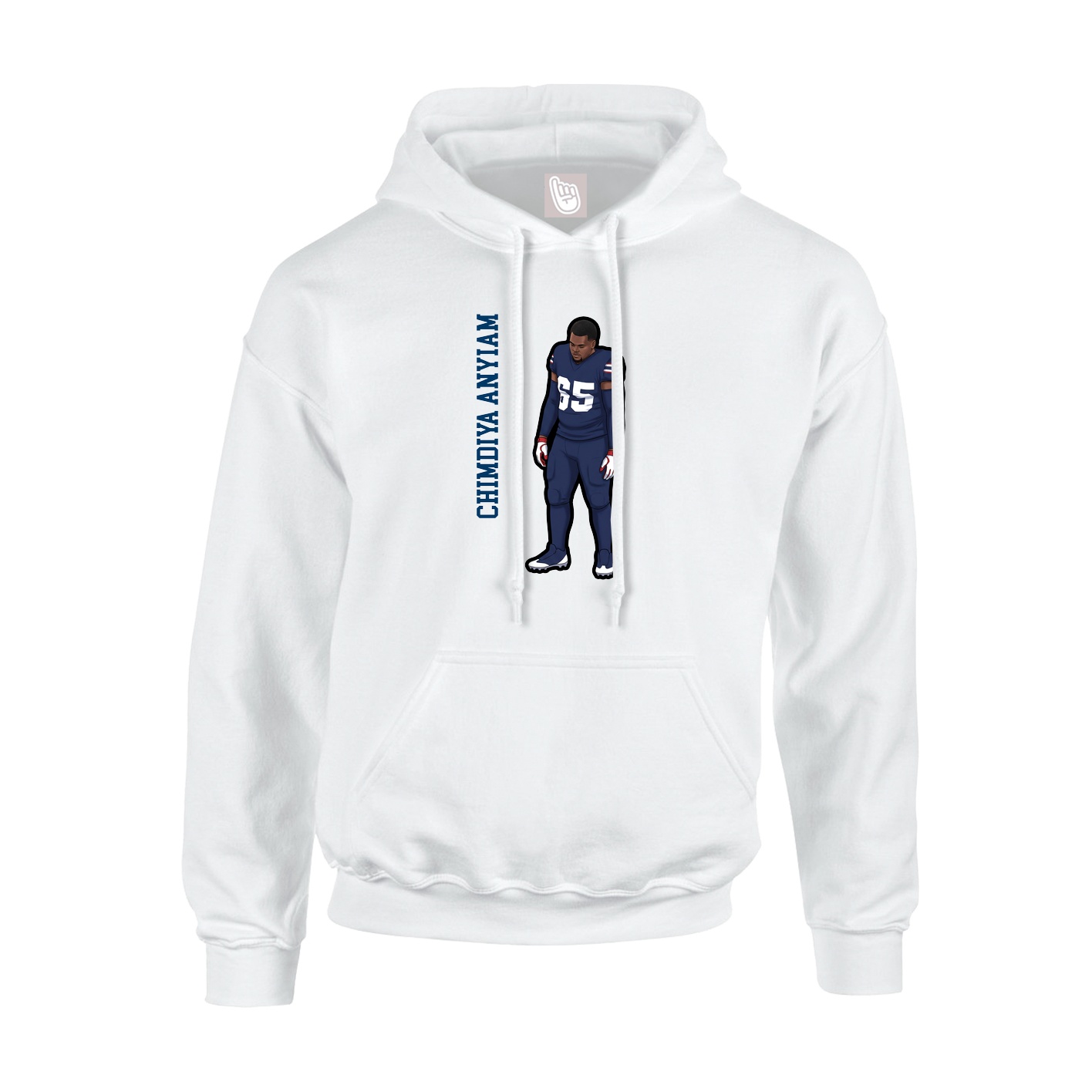 Hoodie — Name Vertical in White