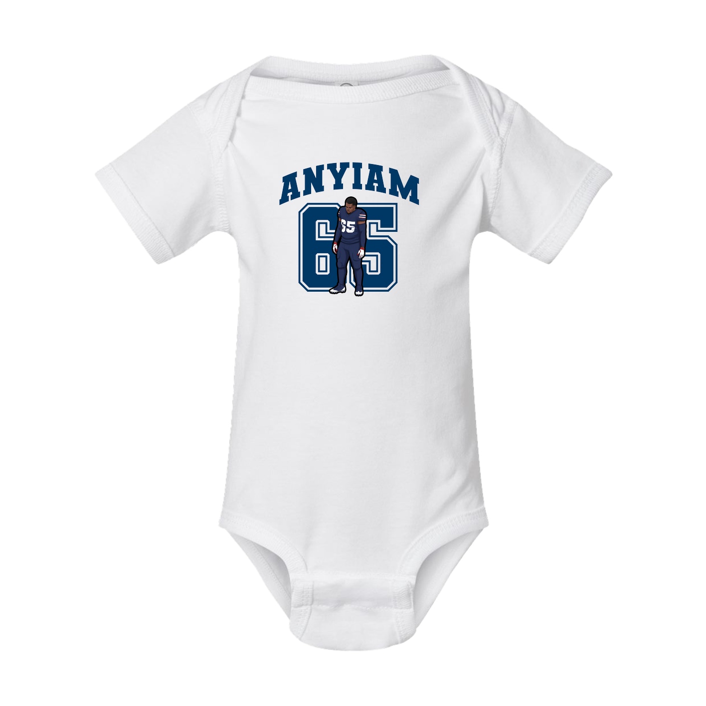 Baby Onesie — Number in White