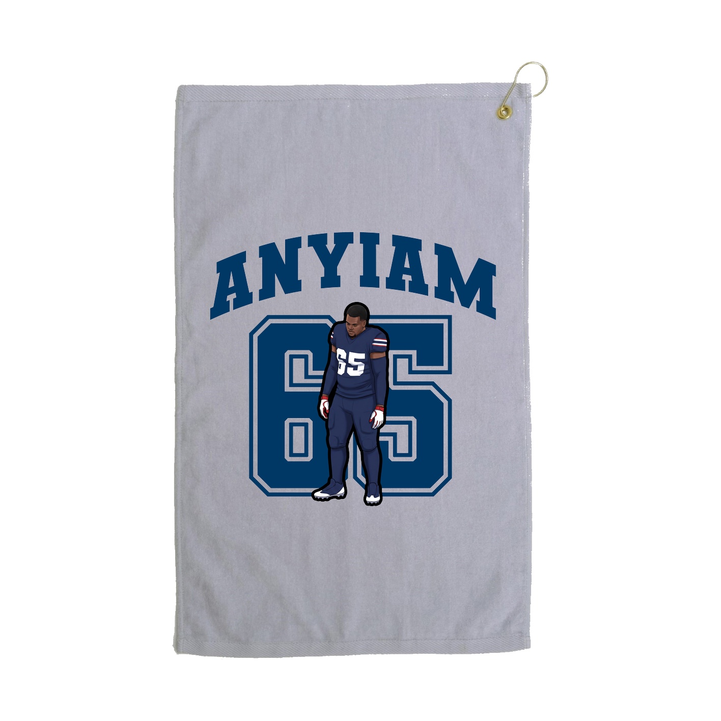 Golf Towel — Number in Grey