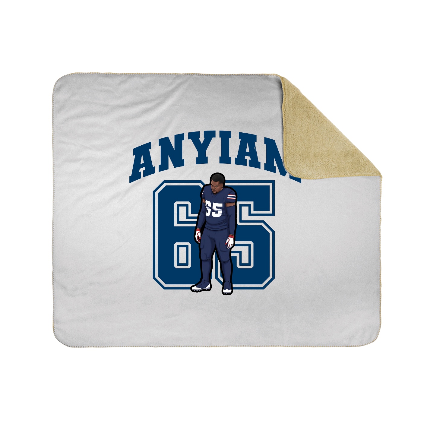 Throw Blanket — Number in White
