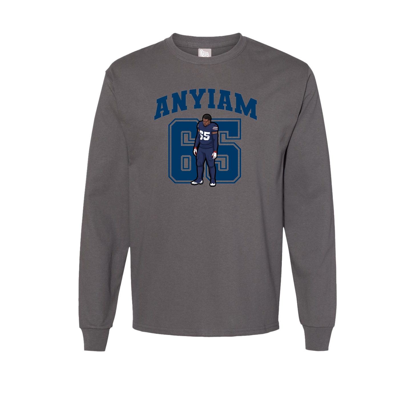 Long Sleeve Tee — Number in Grey