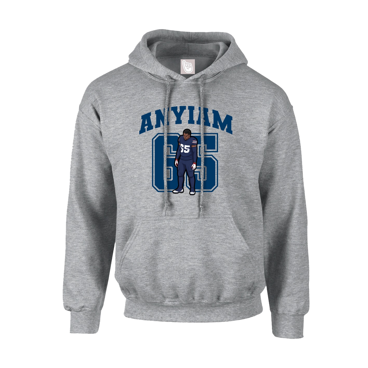Hoodie — Number in Grey