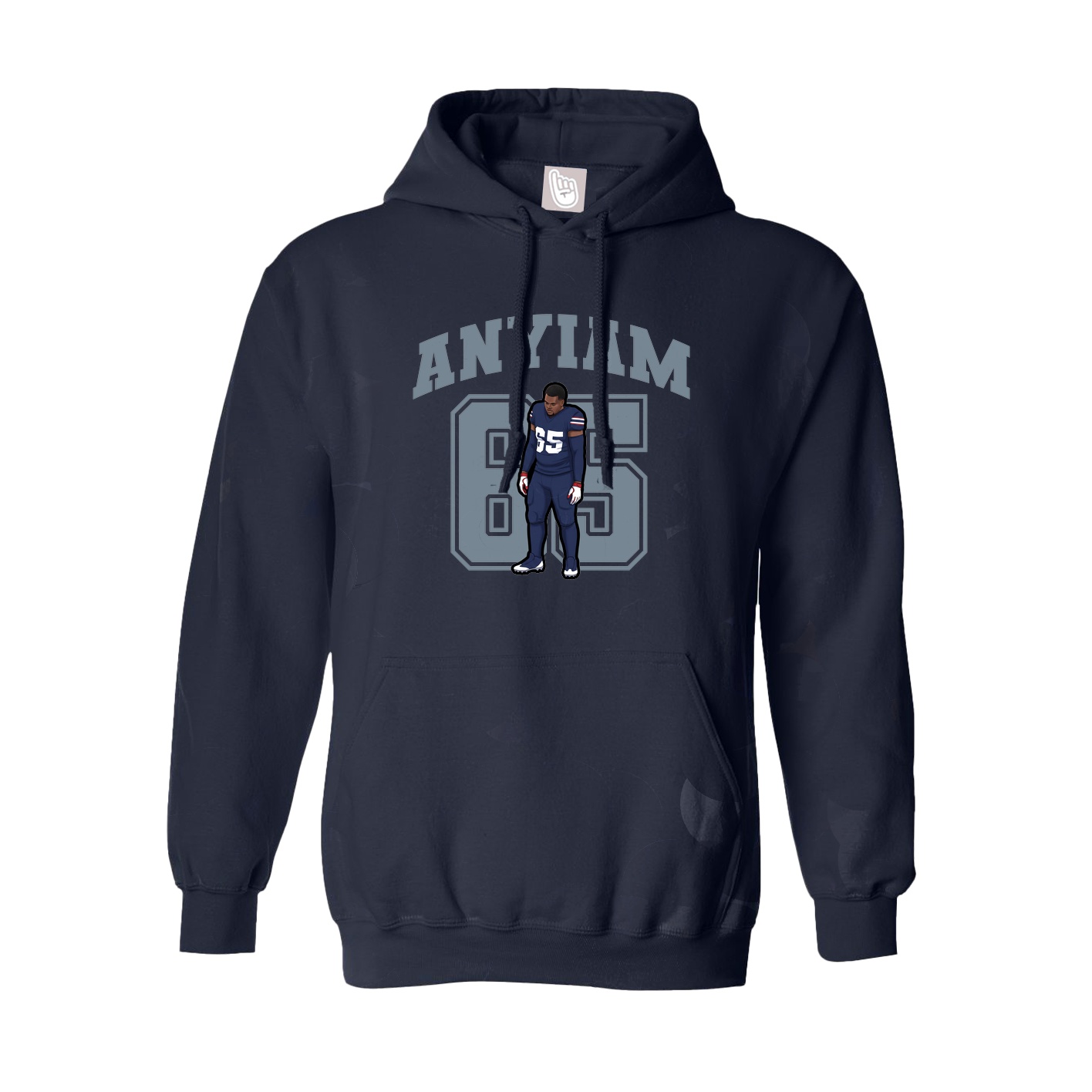 Youth Hoodie — Number in Navy