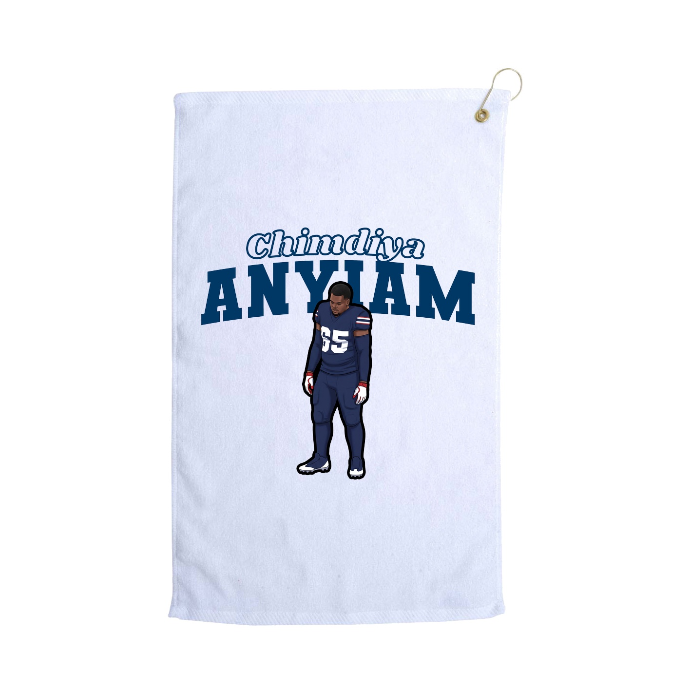 Golf Towel — Name Arch in White