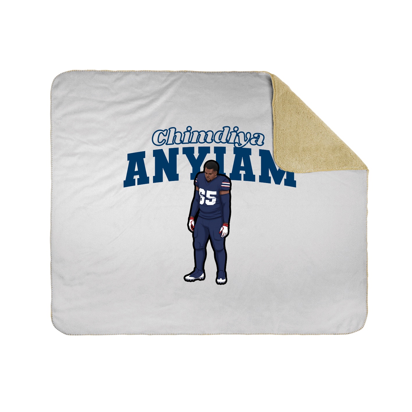 Throw Blanket — Name Arch in White