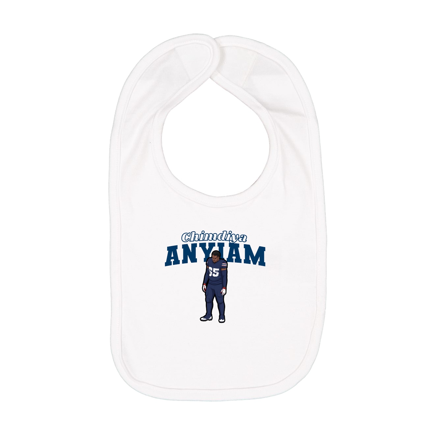 Infant Bib — Name Arch in White
