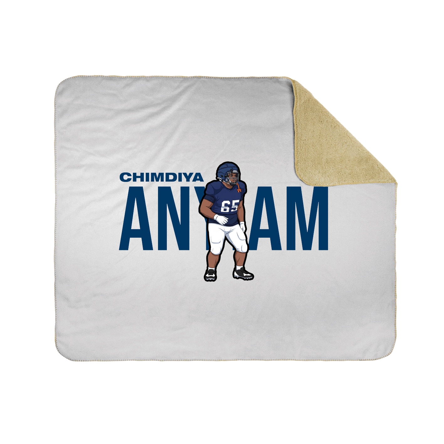 Throw Blanket — Player Name in White