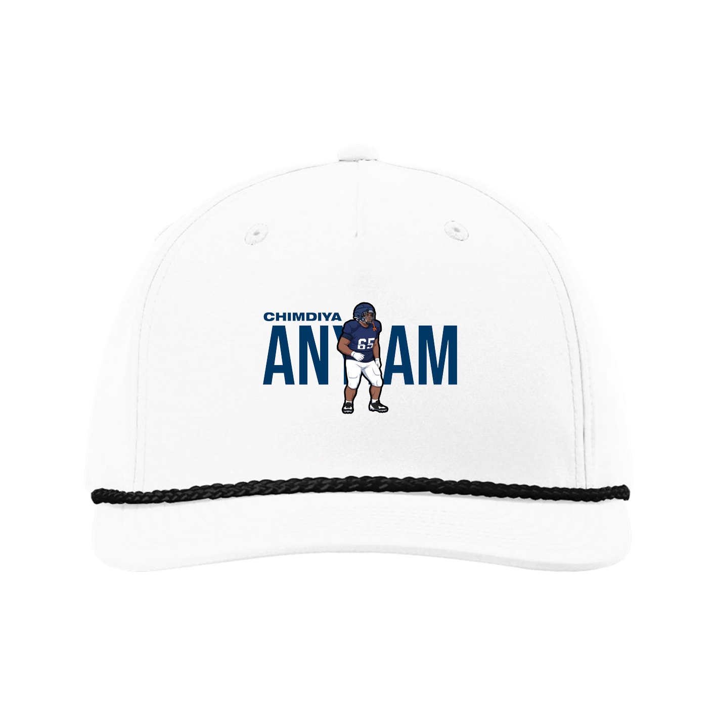Five-Panel Classic Rope Cap — Player Name in White