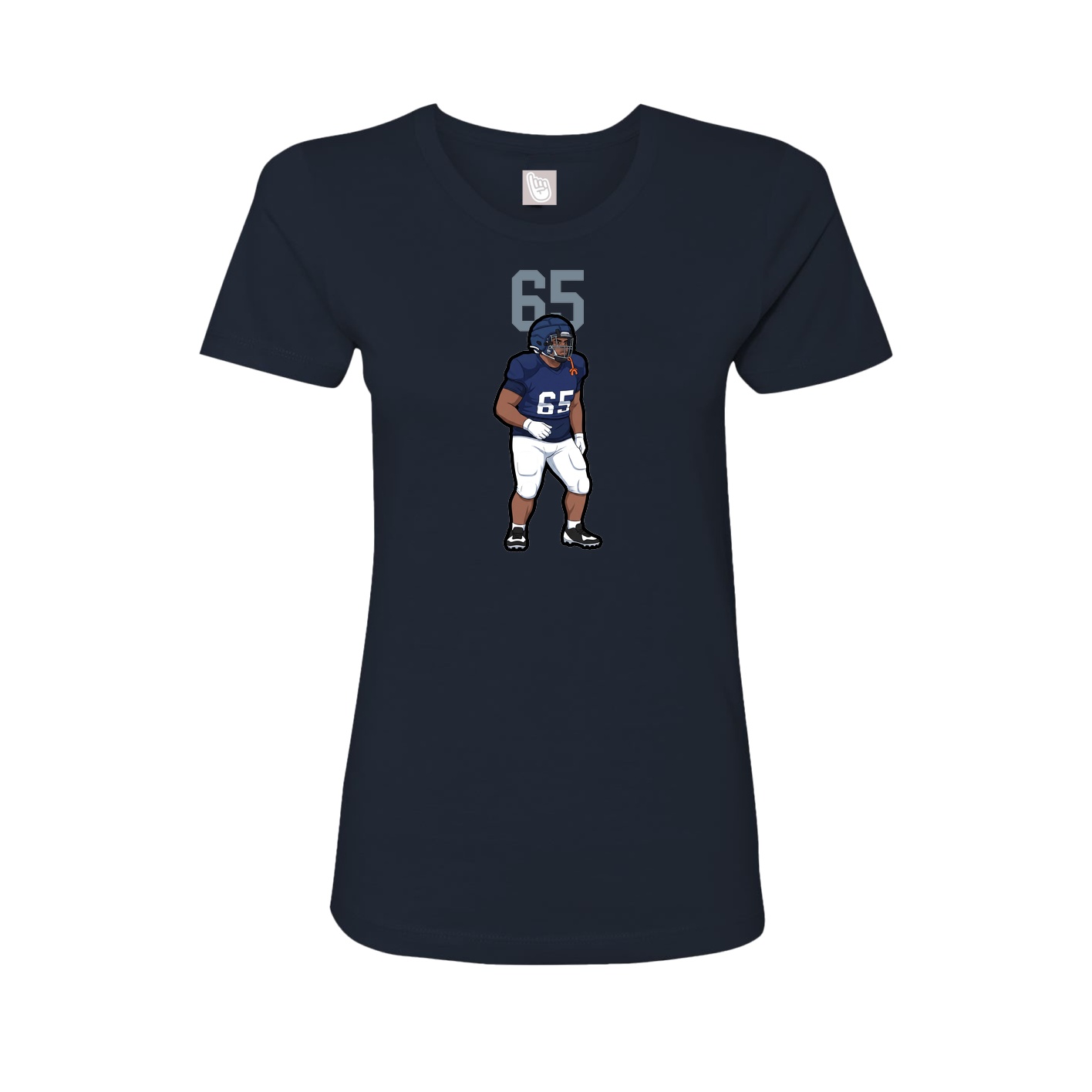Fitted Women's Tee — Number Top in Navy