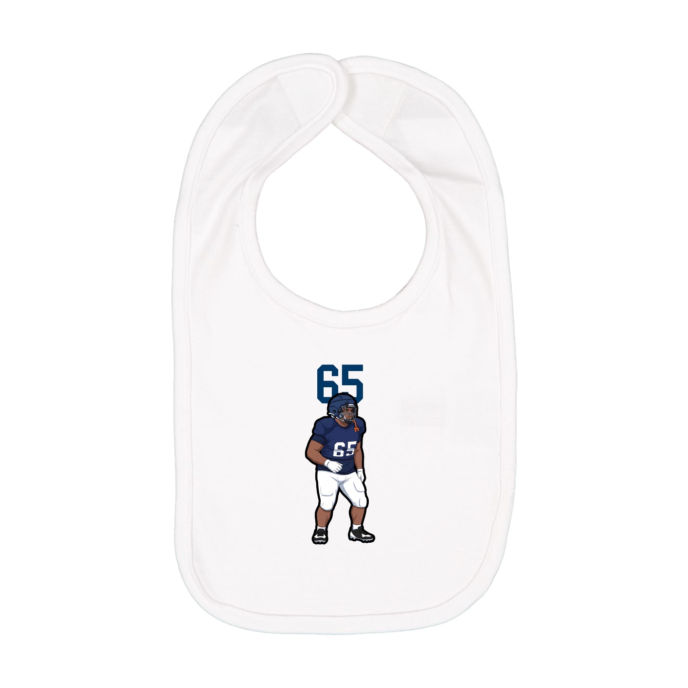 Infant Bib — Number Top in White