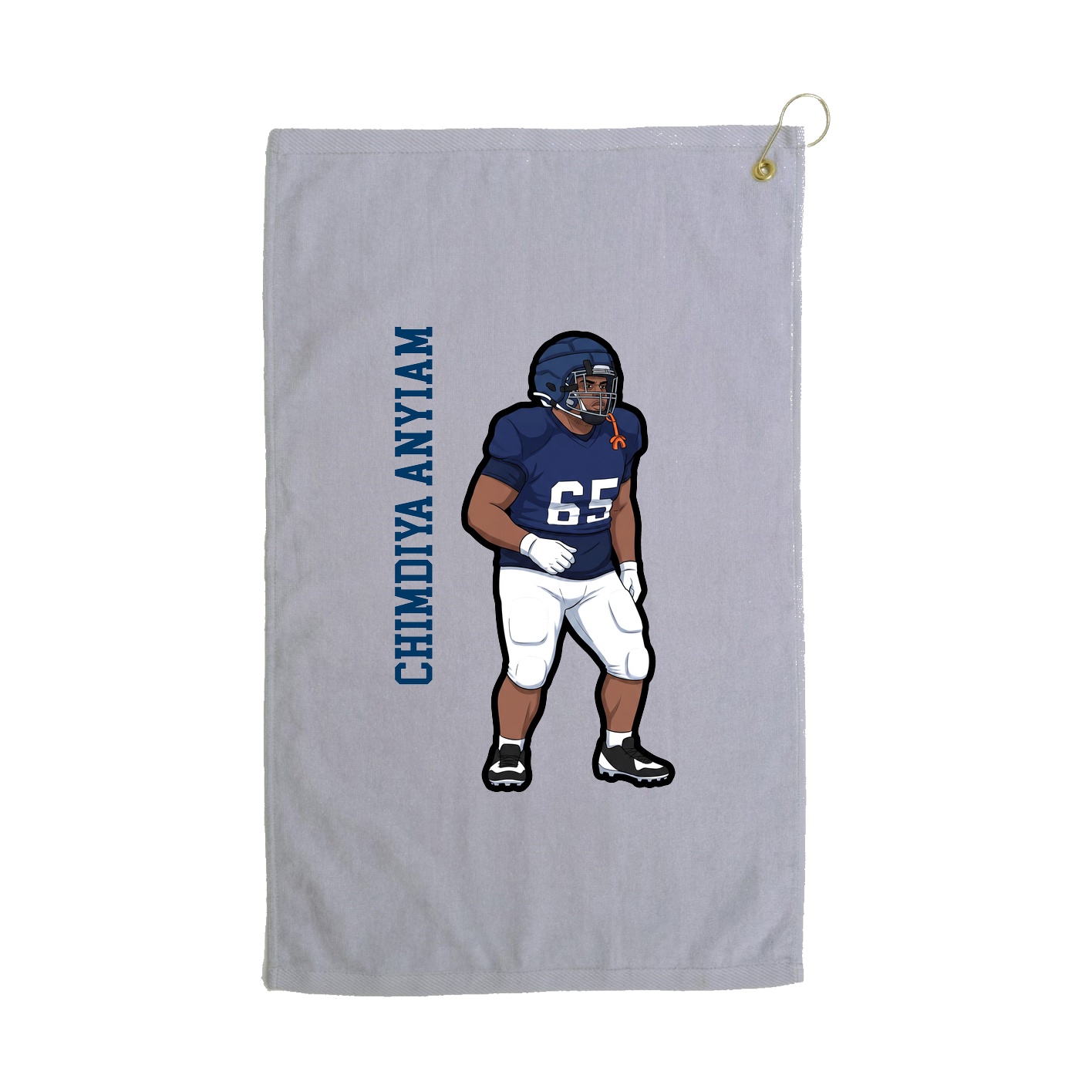 Golf Towel — Name Vertical in Grey