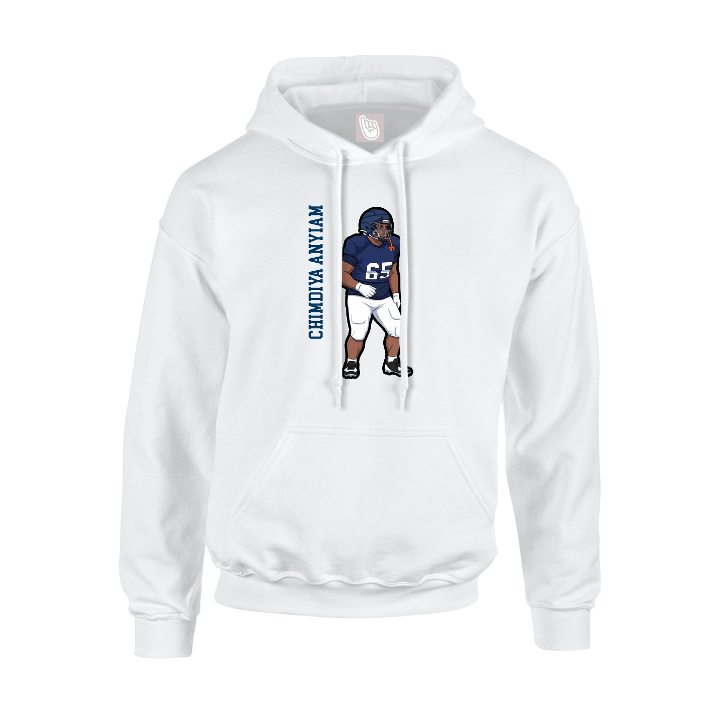 Hoodie — Name Vertical in White
