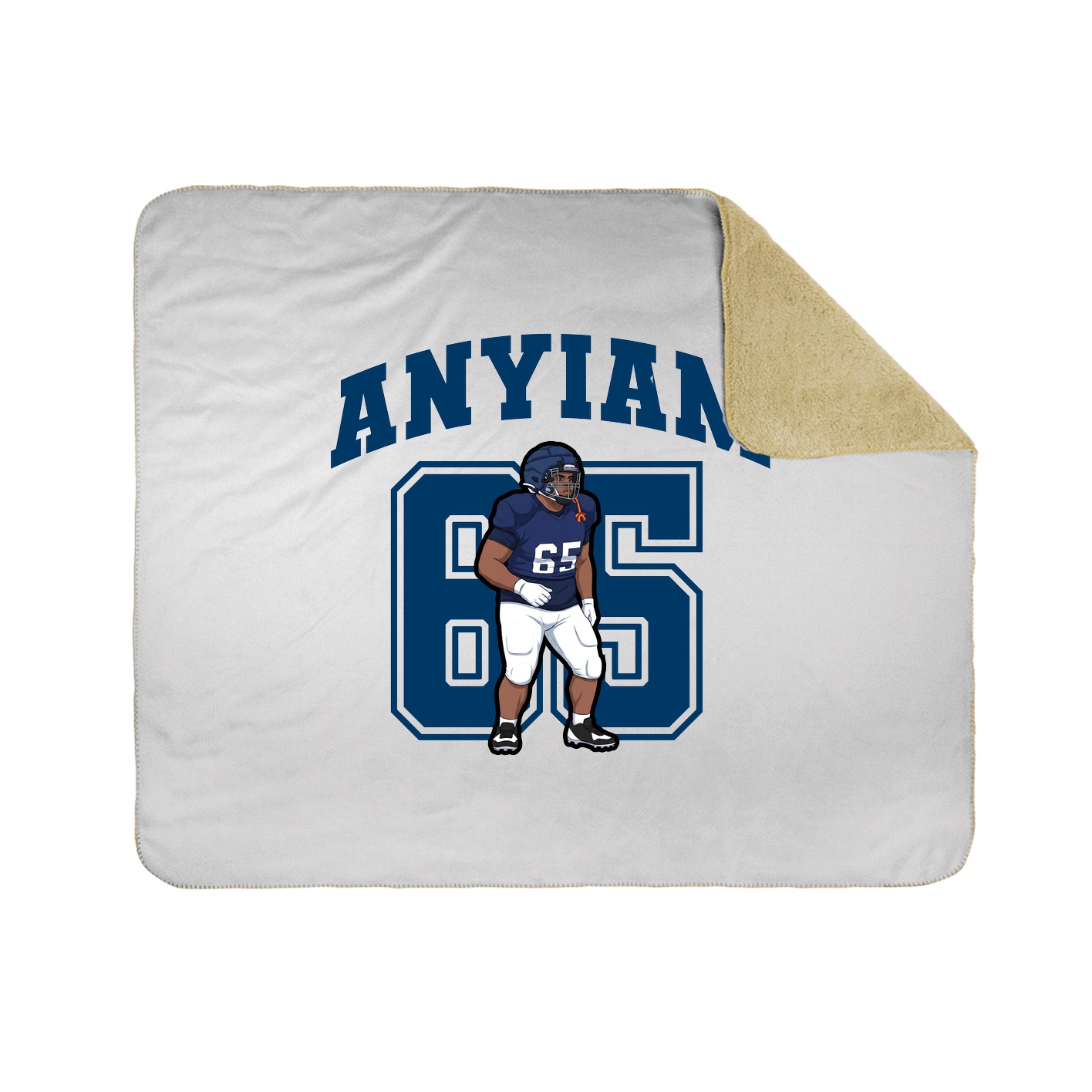Throw Blanket — Number in White