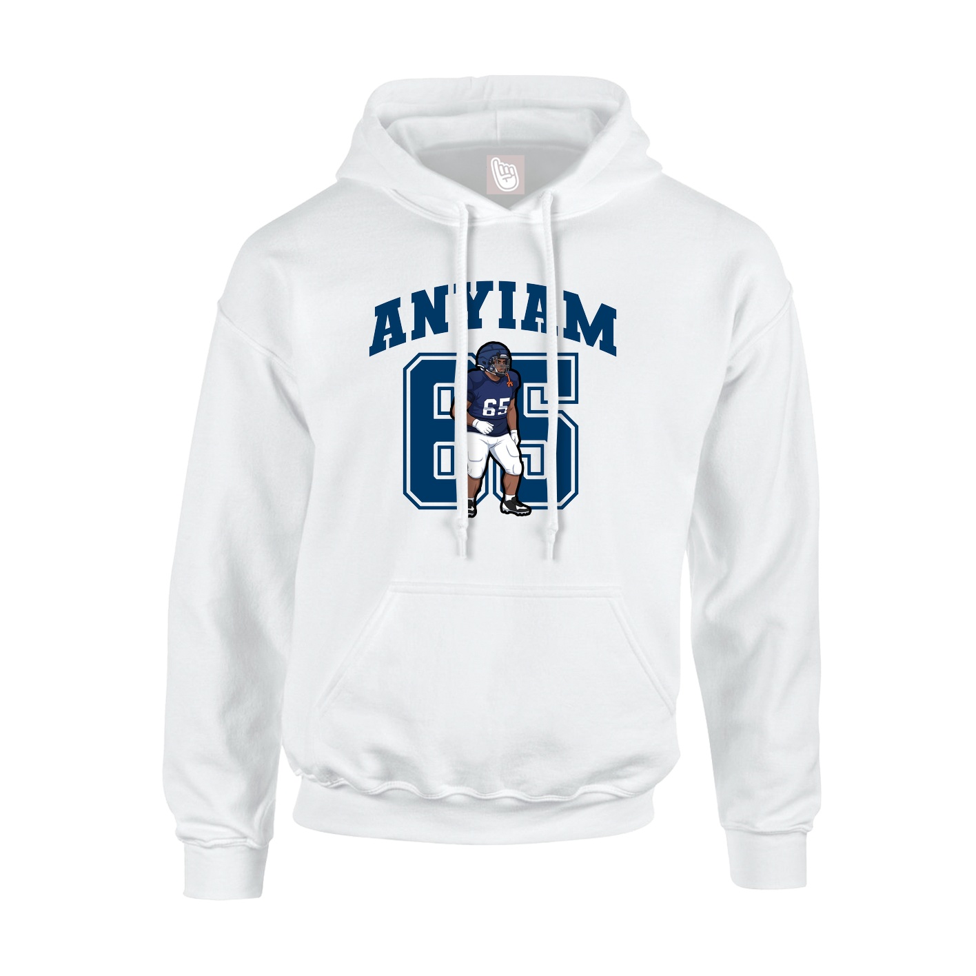 Youth Hoodie — Number in White