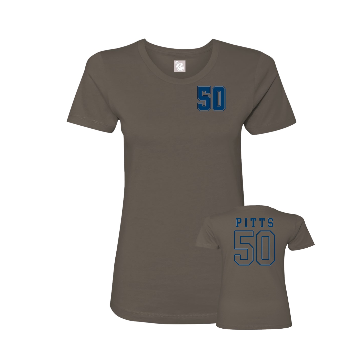 Fitted Women's Tee — Chest Back in Grey