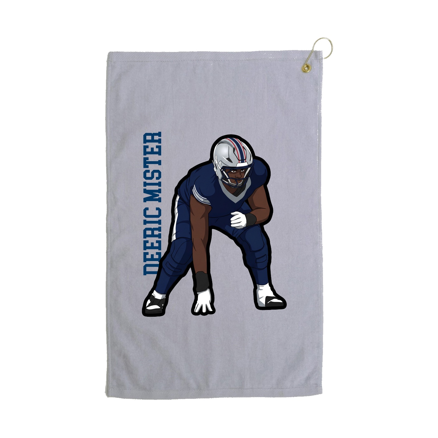 Golf Towel — Name Vertical in Grey