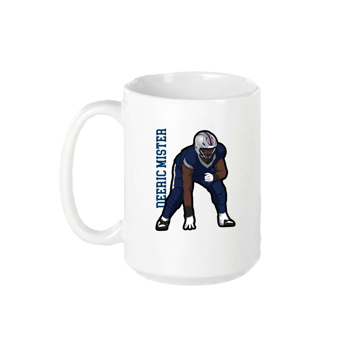 15oz Coffee Mug — Name Vertical in White