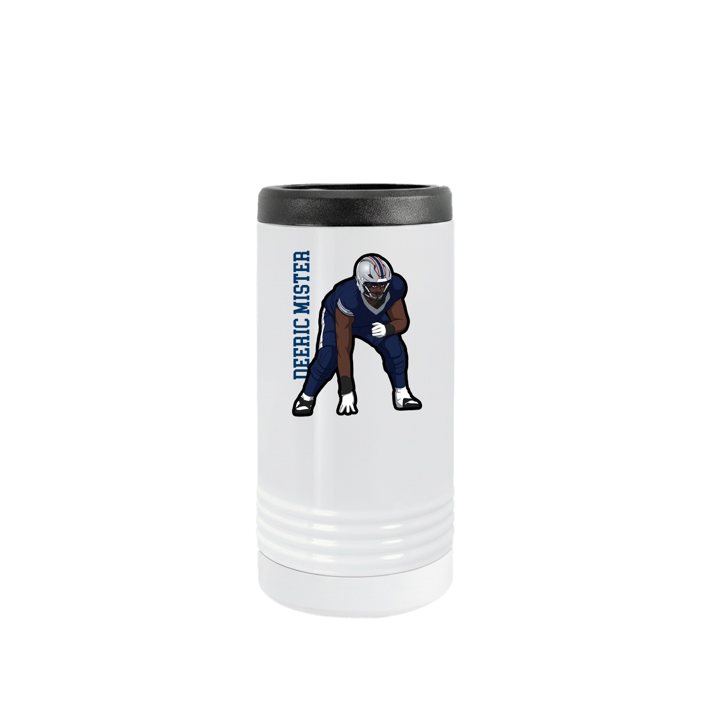 Slim Beverage Holder — Name Vertical in White