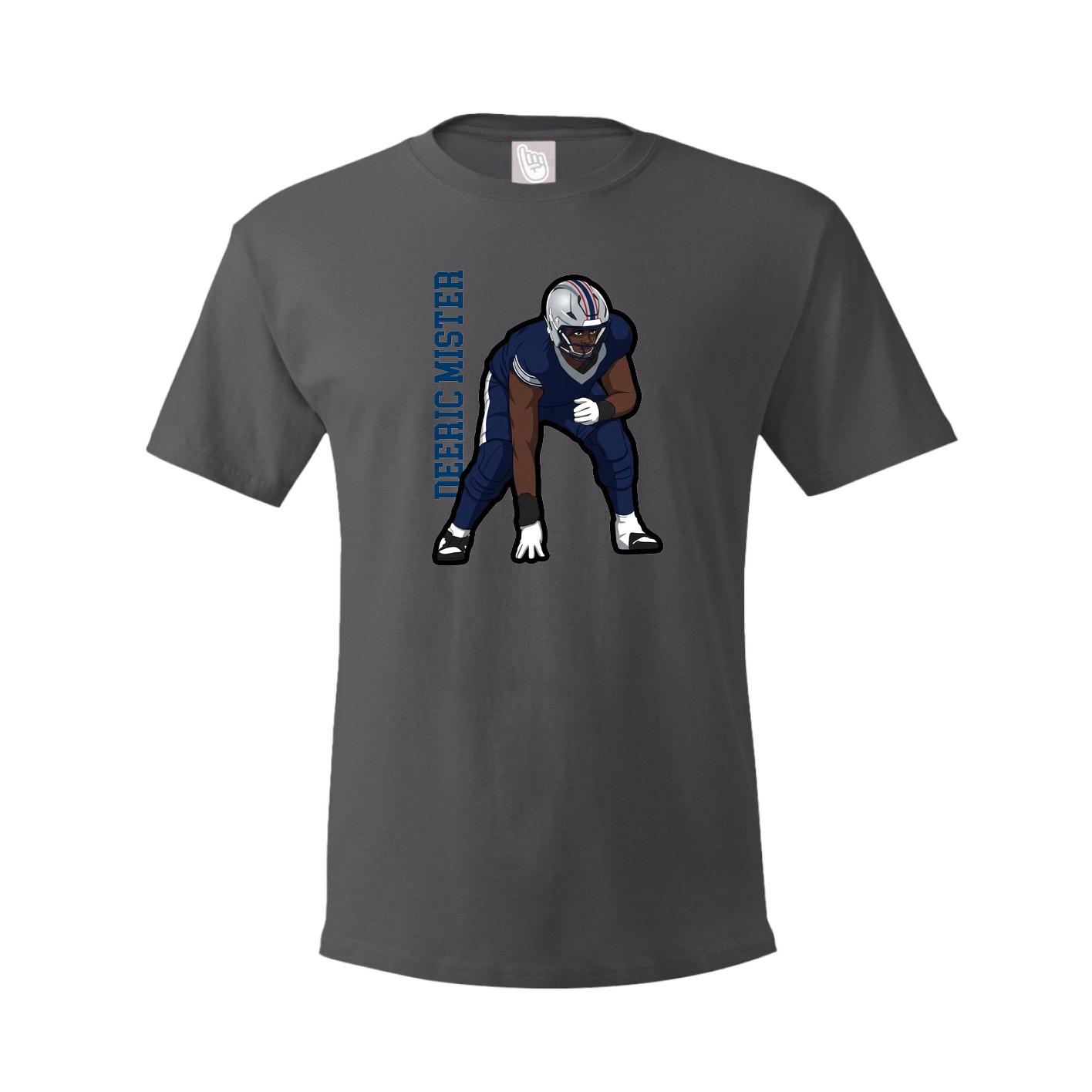 Tee — Name Vertical in Grey
