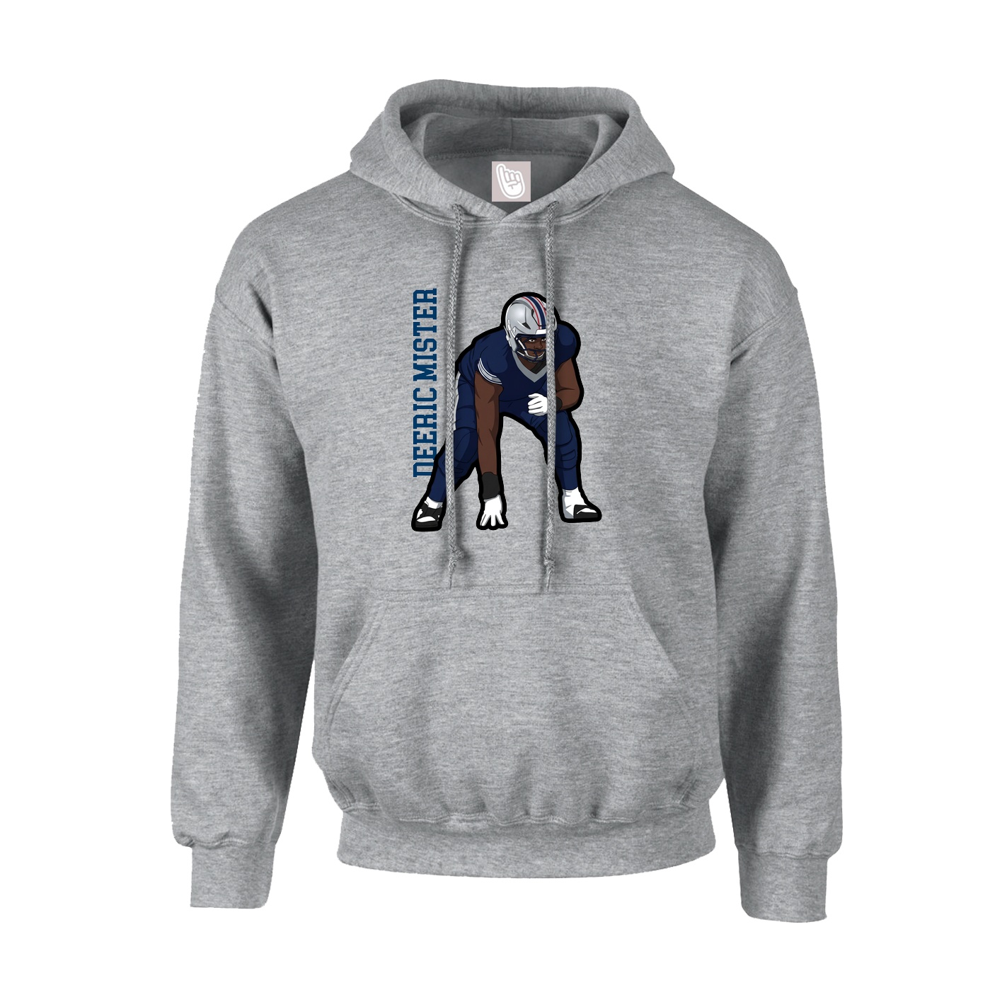 Hoodie — Name Vertical in Grey