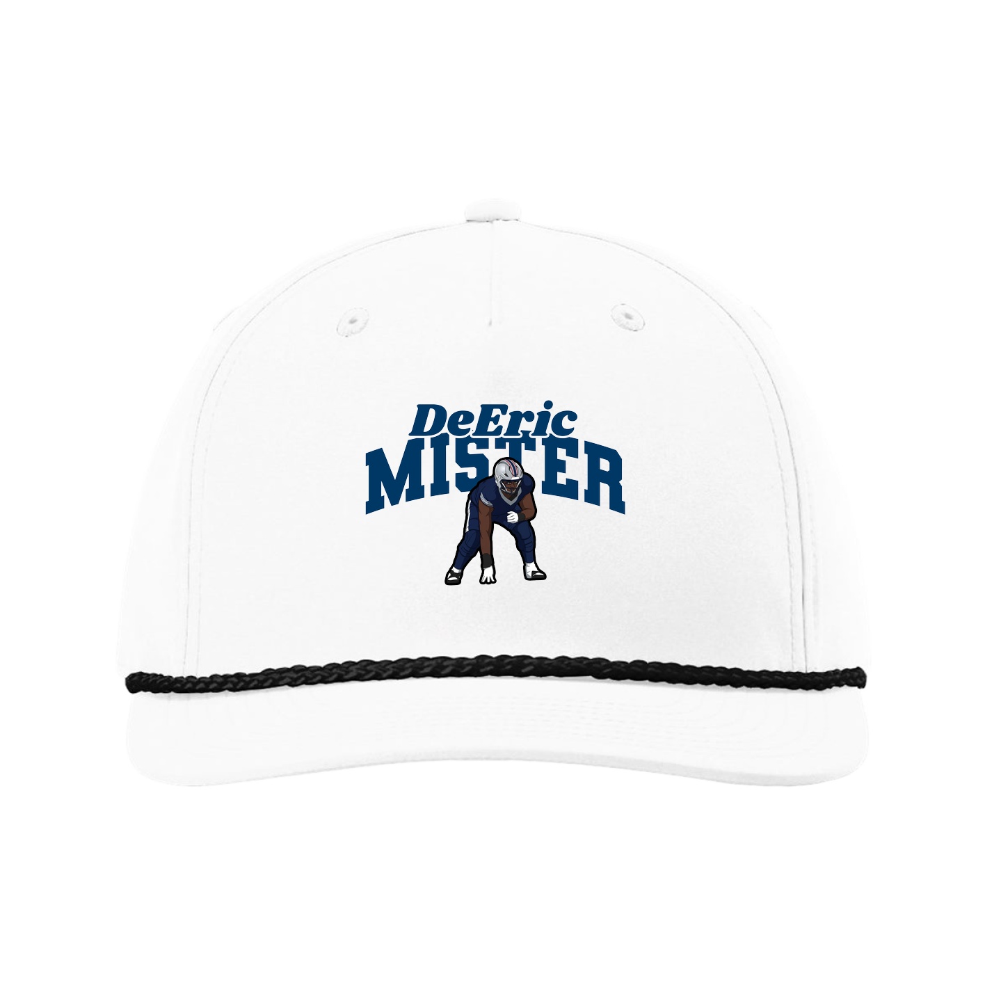 Five-Panel Classic Rope Cap — Signature Arch in White