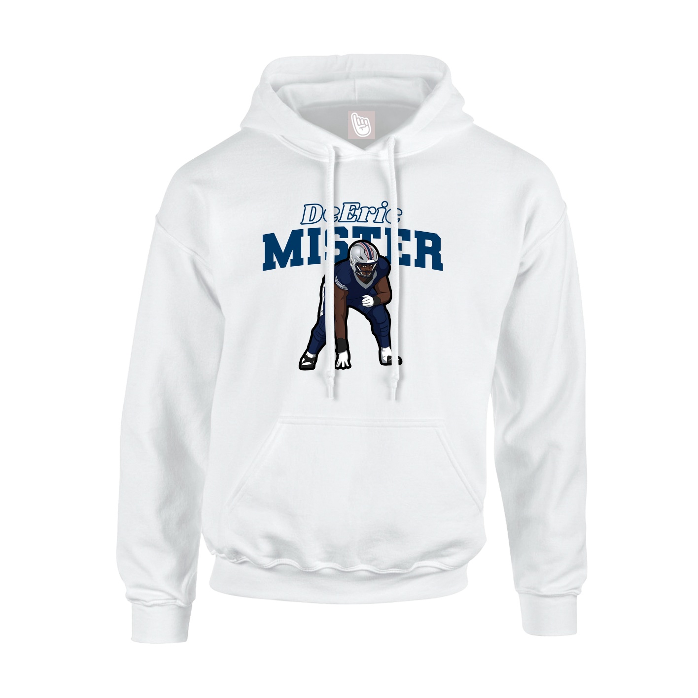 Youth Hoodie — Name Arch in White