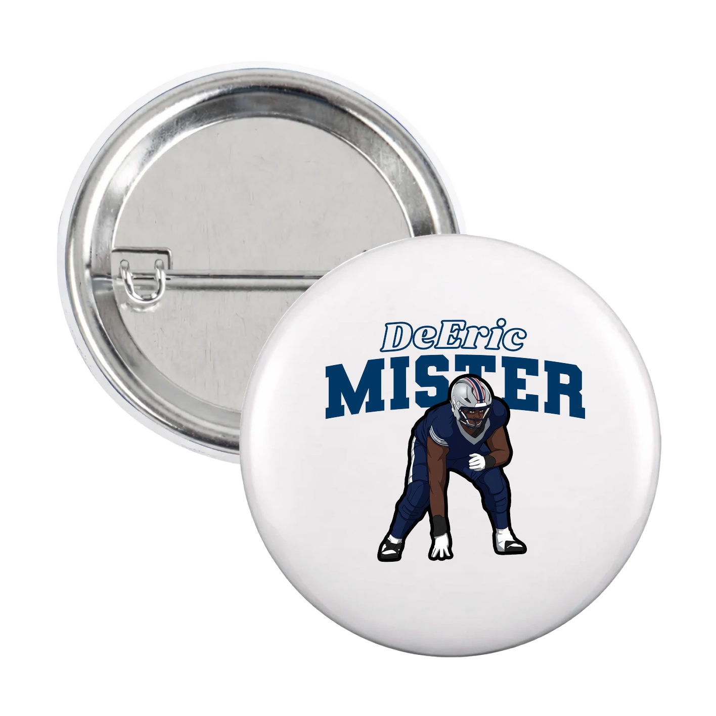 Game Day Button — Name Arch in White