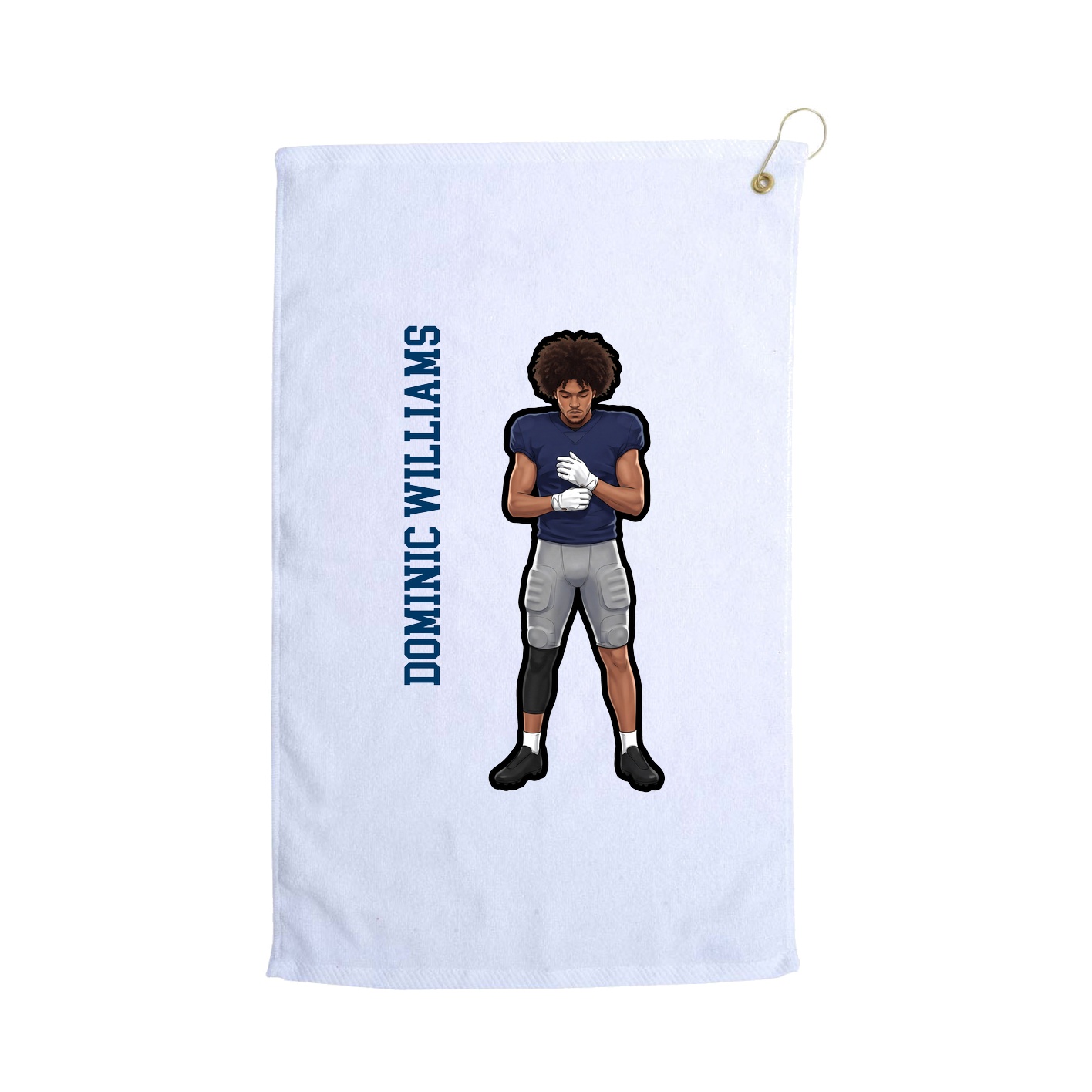Golf Towel — Name Vertical in White