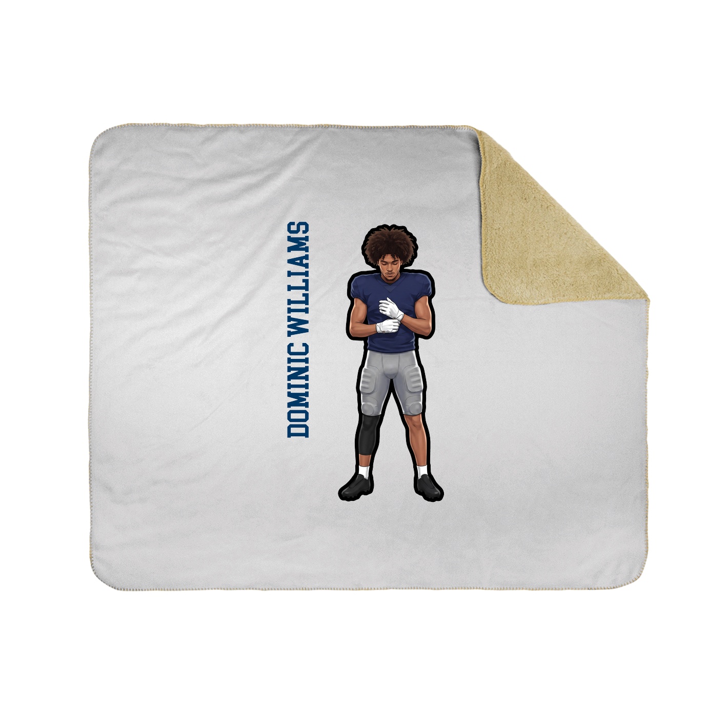 Throw Blanket — Name Vertical in White